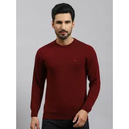 Monte Carlo Dark Maroon Regular Fit Pullover-picture-25
