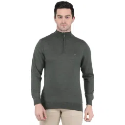 Monte Carlo Dark Olive Regular Fit High Neck Pullover-picture-29