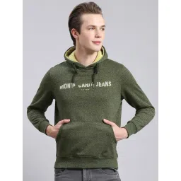 Monte Carlo Forest Green Regular Fit Printed Hooded Sweatshirt-picture-46