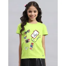Monte Carlo Girls Lime Green Printed Top-picture-21