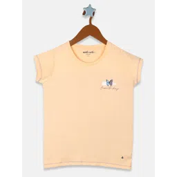 Monte Carlo Girls Peach-Coloured Placement Print Knitted Top-picture-49