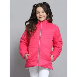 Monte Carlo Girls Self Design Majenta Collar Neck Full Sleeve Jacket-picture-17
