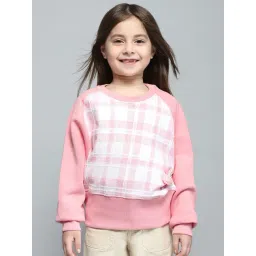 Monte Carlo Girls Self Design Pink Round Neck Full Sleeve Sweatshirt-picture-16