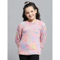 Monte Carlo Girls Self Design Pink Round Neck Full Sleeve Top-picture-24