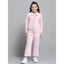 Monte Carlo Girls Self Design Polo Collar Sweatshirt With Trouser-picture-38