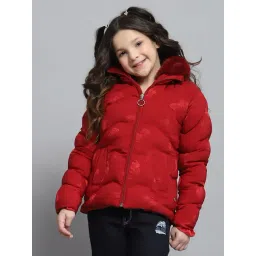 Monte Carlo Girls Self Design Red Collar Neck Full Sleeve Jacket-picture-34