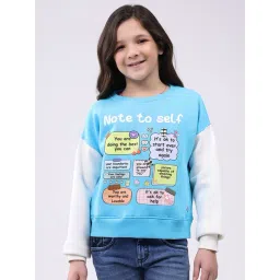 Monte Carlo Girls Turquoise Blue Regular Fit Printed Sweatshirt-picture-31