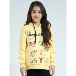 Monte Carlo Girls Yellow Printed Hooded Neck Sweatshirt-picture-39