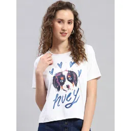 Monte Carlo Graphic Printed Round Neck Short Sleeves Casual Top-picture-14