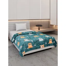 Monte Carlo Green & Brown Printed AC Room 300 GSM Single Bed Blanket-picture-14