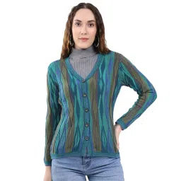 Monte Carlo Green Blend Wool Printed Cardigan-picture-30
