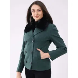 Monte Carlo Green Regular Fit Coat image 3