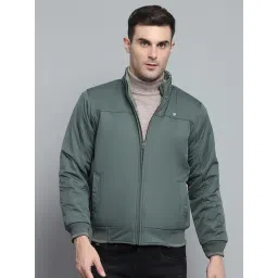 Monte Carlo Green Regular Fit Self Pattern Reversible Jacket-picture-31