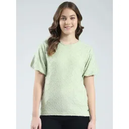 Monte Carlo Green Regular Fit Self Pattern Top-picture-24