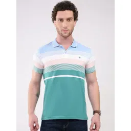 Monte Carlo Green Regular Fit Striped Polo T-Shirt-picture-16