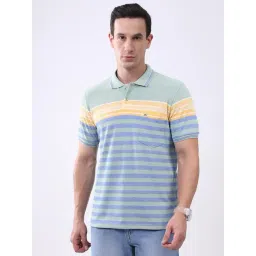 Monte Carlo Green Striped Regular Fit T-Shirt-picture-37