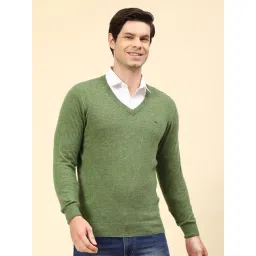 Monte Carlo Green Wool Blend Regular Fit Solid Pullover-picture-28