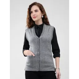 Monte Carlo Grey Blend Wool Solid Cardigan-picture-19