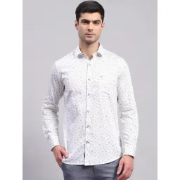 Monte Carlo Grey Cotton Regular Fit Printed Shirt-picture-18