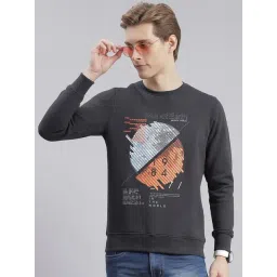 Monte Carlo Grey Cotton Regular Fit Printed Sweatshirt-picture-44