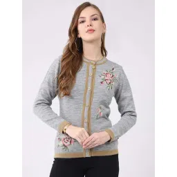 Monte Carlo Grey Regular Fit Printed Cardigan-picture-32