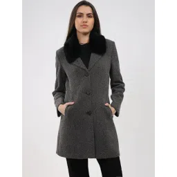 Monte Carlo Grey Regular Fit Printed Coat-picture-39