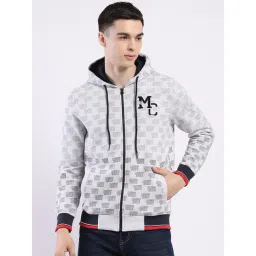 Monte Carlo Grey Regular Fit Printed Hoodie-picture-33