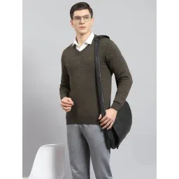 Monte Carlo Grey Regular Fit Pure Wool Sweatshirt image 5