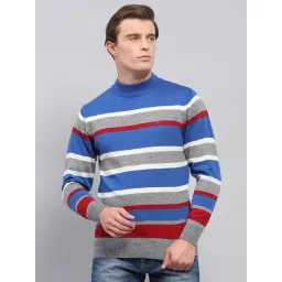 Monte Carlo Grey Regular Fit Striped Pullover-picture-24