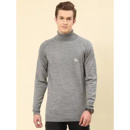 Monte Carlo Grey Wool Blend Regular Fit Solid Pullover-picture-42