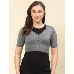 Monte Carlo Grey Wool Textured Crop Cardigan-picture-11