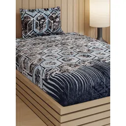 Monte Carlo IRA Blue 240 TC Single Bedsheet With 1 Pillow Cover 1.60 m x 2.30 m 353 GSM-picture-20