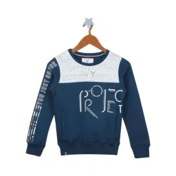 Monte Carlo Kids Blue & Grey Color Block Full Sleeves Sweatshirt-picture-21