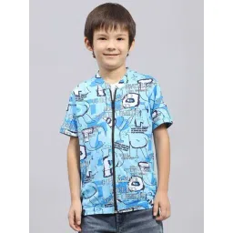 Monte Carlo Kids Blue & White Printed Regular Fit Shirt & T-Shirt-picture-44