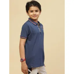 Monte Carlo Kids Blue Solid T-Shirt image 3
