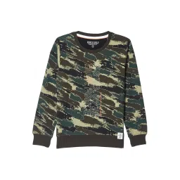 Monte Carlo Kids Green Printed Full Sleeves Sweatshirt image 1