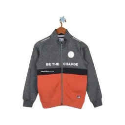 Monte Carlo Kids Grey & Rust Printed Full Sleeves Sweatshirt-picture-26