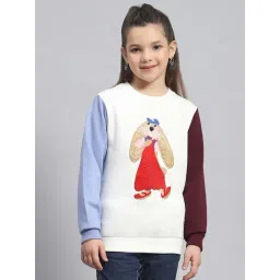Monte Carlo Kids Off-White & Blue Embroidered Full Sleeves Sweatshirt-picture-24