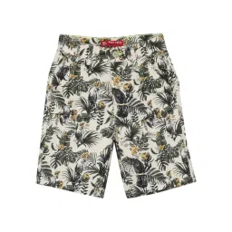 Monte Carlo Kids Off White & Green Printed Shorts-picture-39