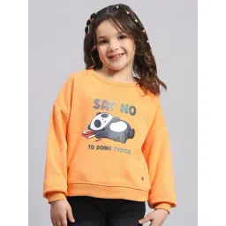 Monte Carlo Kids Orange Printed Full Sleeves Sweatshirt-picture-10