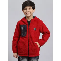 Monte Carlo Kids Red Solid Full Sleeves Jacket-picture-38