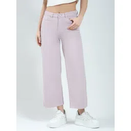 Monte Carlo Lavender Cotton Blend Solid Jeans-image-31