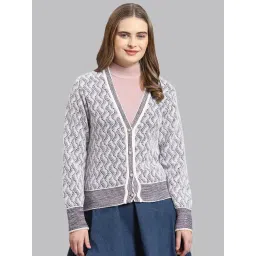Monte Carlo Light Pink & White Wool Printed Cardigan-picture-45