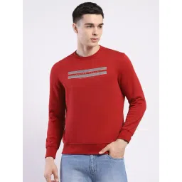Monte Carlo Maroon Cotton Regular Fit Printed Sweatshirt-picture-45