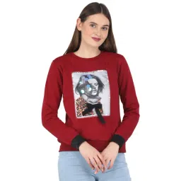 Monte Carlo Maroon Printed Pullover-picture-35