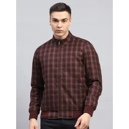 Monte Carlo Maroon Regular Fit Checks Jacket-picture-48