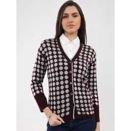 Monte Carlo Maroon Regular Fit Printed Cardigan-picture-10