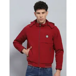Monte Carlo Maroon Regular Fit Printed Hooded Jacket-picture-40
