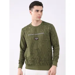 Monte Carlo Men Abstract Printed Applique Round Neck Full Sleeve Sweatshirt-picture-33