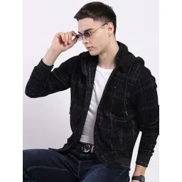 Monte Carlo Men Checked Hooded Sweatshirt image 3